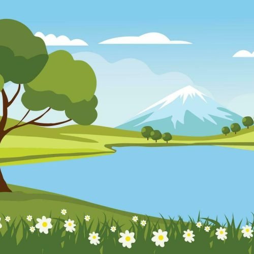 lake-mountain-landscape-panoramic-cartoon-adventure-background-illustration-free-vector